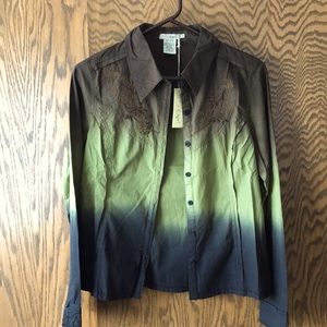 Ombré button down shirt.